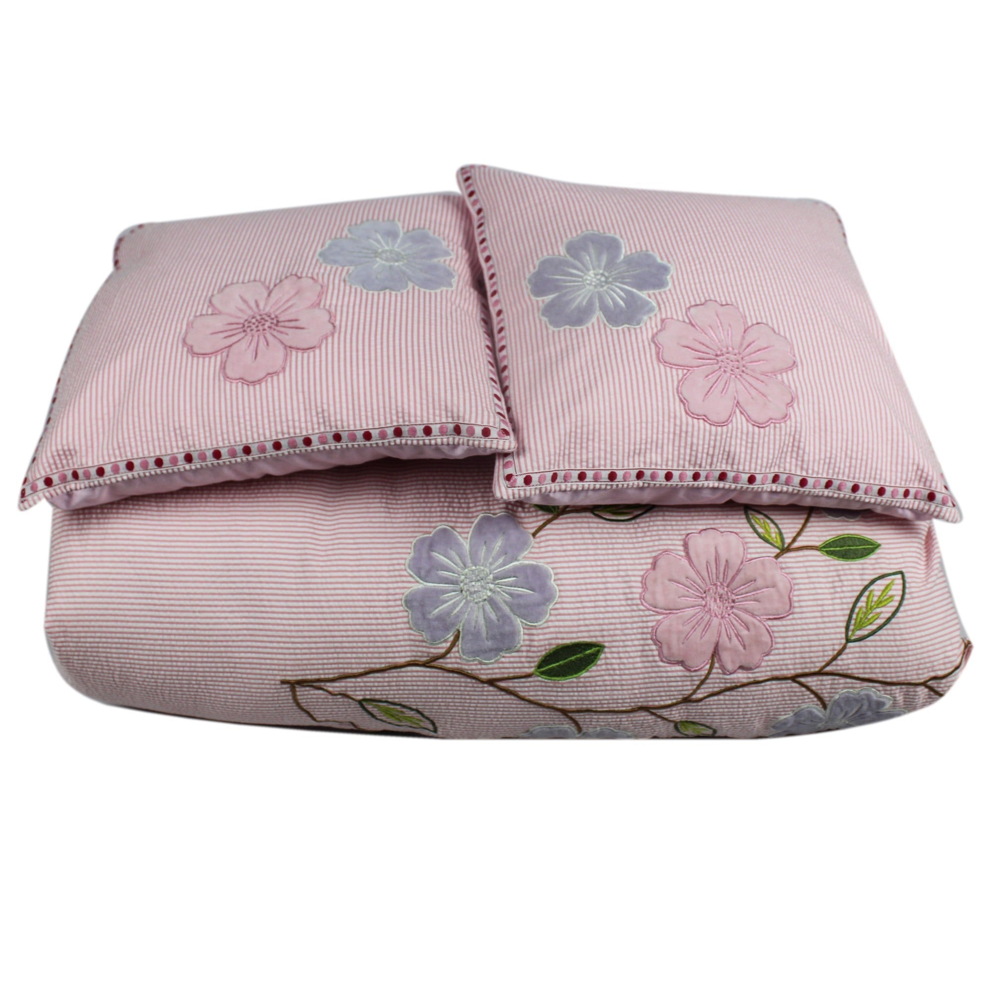 Floral Quilt with 2 Soft Pillows